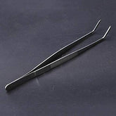 Silver Tone Stainless Steel Straight/Bent Tip Barbecue Tweezers Tongs Hand Tool 30cm Multi-use